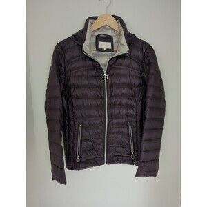 Laundry By Shelli Segal Plum Puffer Jacket Size L Quilted Packable Hood